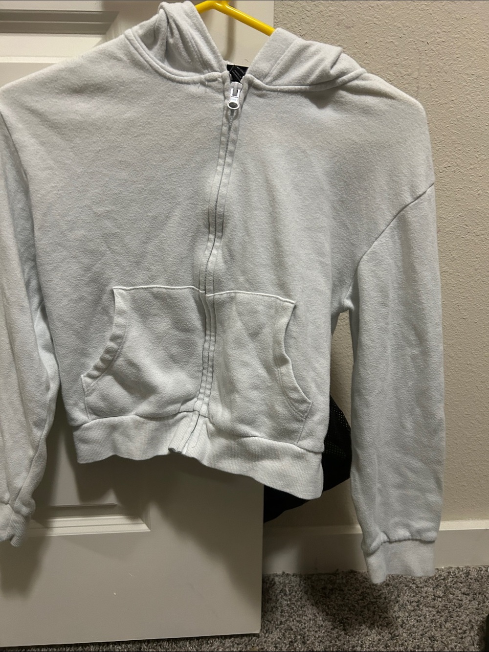 Kids Light Gray Zip-Up Hoodie Jacket